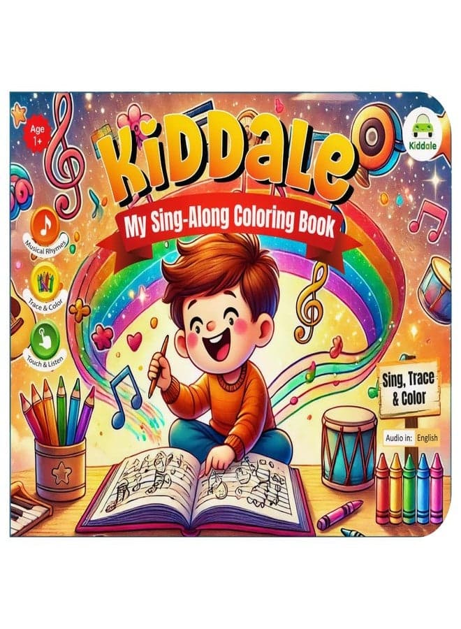 Kiddale 2-in-1 Coloring & Rhymes Musical Sound Book for Kids | Musical Sing-Along Rhymes with Fun Coloring Activities |Art & Music Fun| Ideal Gift for Children 2-7 Years