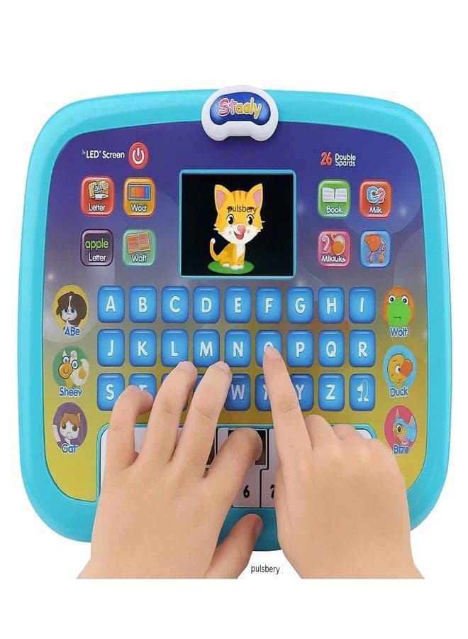 PULSBERY Toddler Girl Toys, Learning & Education Toys for Preschool Learning Activities Alphabet Learning, Multifunctional Baby Laptop Tablet, Idea Birthday Gifts for Boys Girls Kids (Mini Laptop)