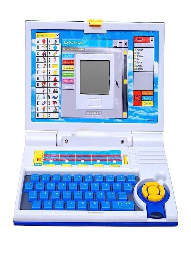 HEERWA TOYS Educational English Learner Laptop with Keyboard Mouse for Kids 20 Activity Games (Multicolour)