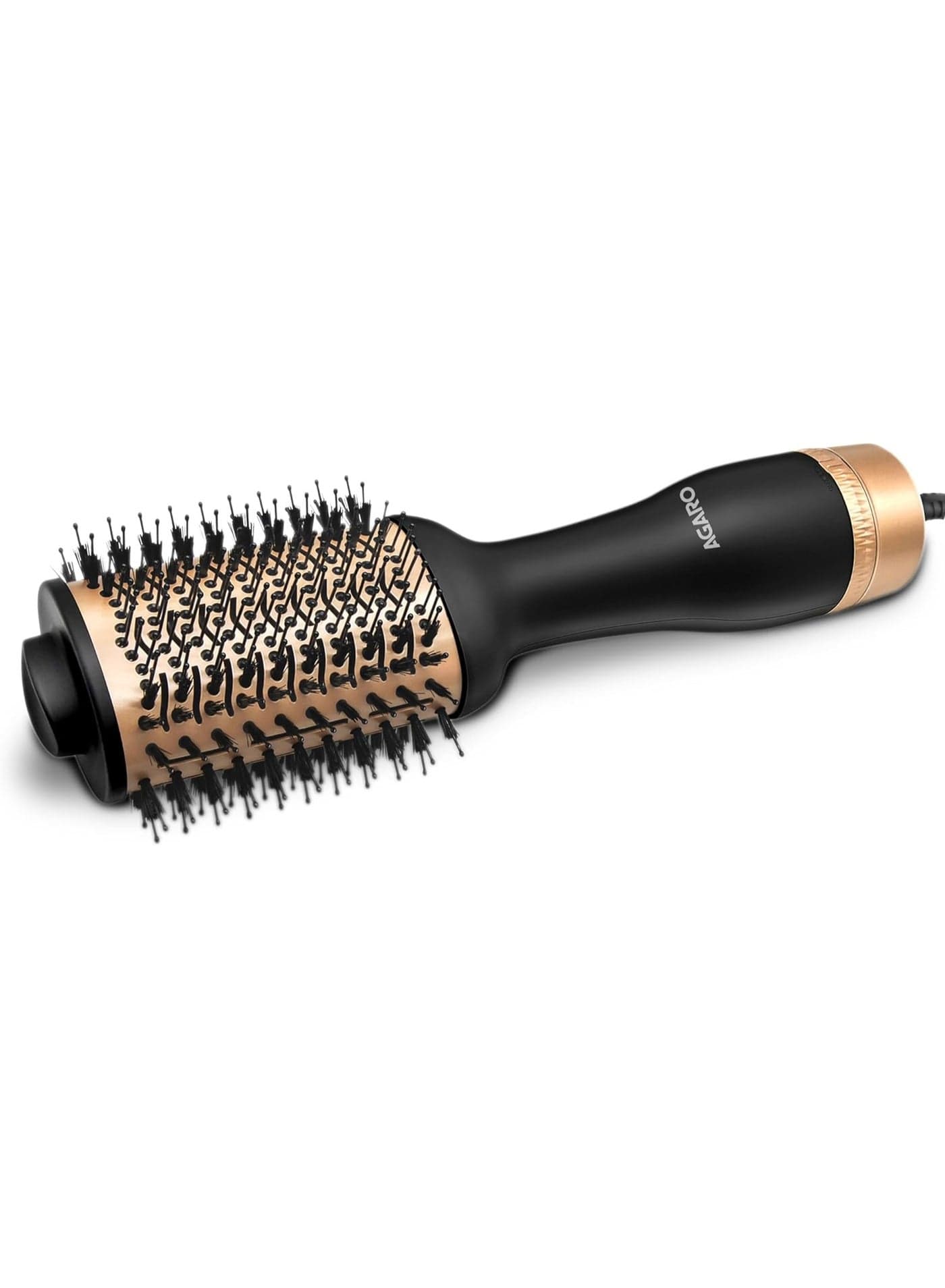 AGARO HV2179 1200 Watts Professional Volumizer Hair Dryer, 24K Gold Styling Surface, Activated Charcoal Bristles, Ceramic Tourmaline Coating Brush Head, One Step Styler, Hot Air Blow Brush for Women