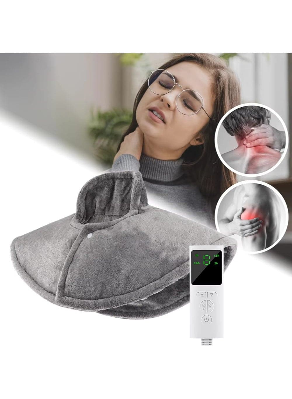 Heating Pad For Shoulder And Neck Electric Physiotherapy Multifunction Pain Relief Heated Pad With LCD Controller Electric Heating Pad For Back Pain And Cramps Relief