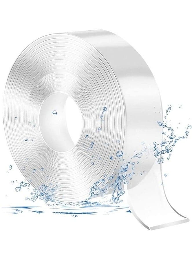 Double Sided Nano Tape 3m – Heavy Duty Ivy Grip Tape, Strong Clear Mounting Adhesive, Washable Removable Sticky Tape for Wall Decor, Kitchen Accessories, Bathroom Hooks, Cable Management, Home & Office Use