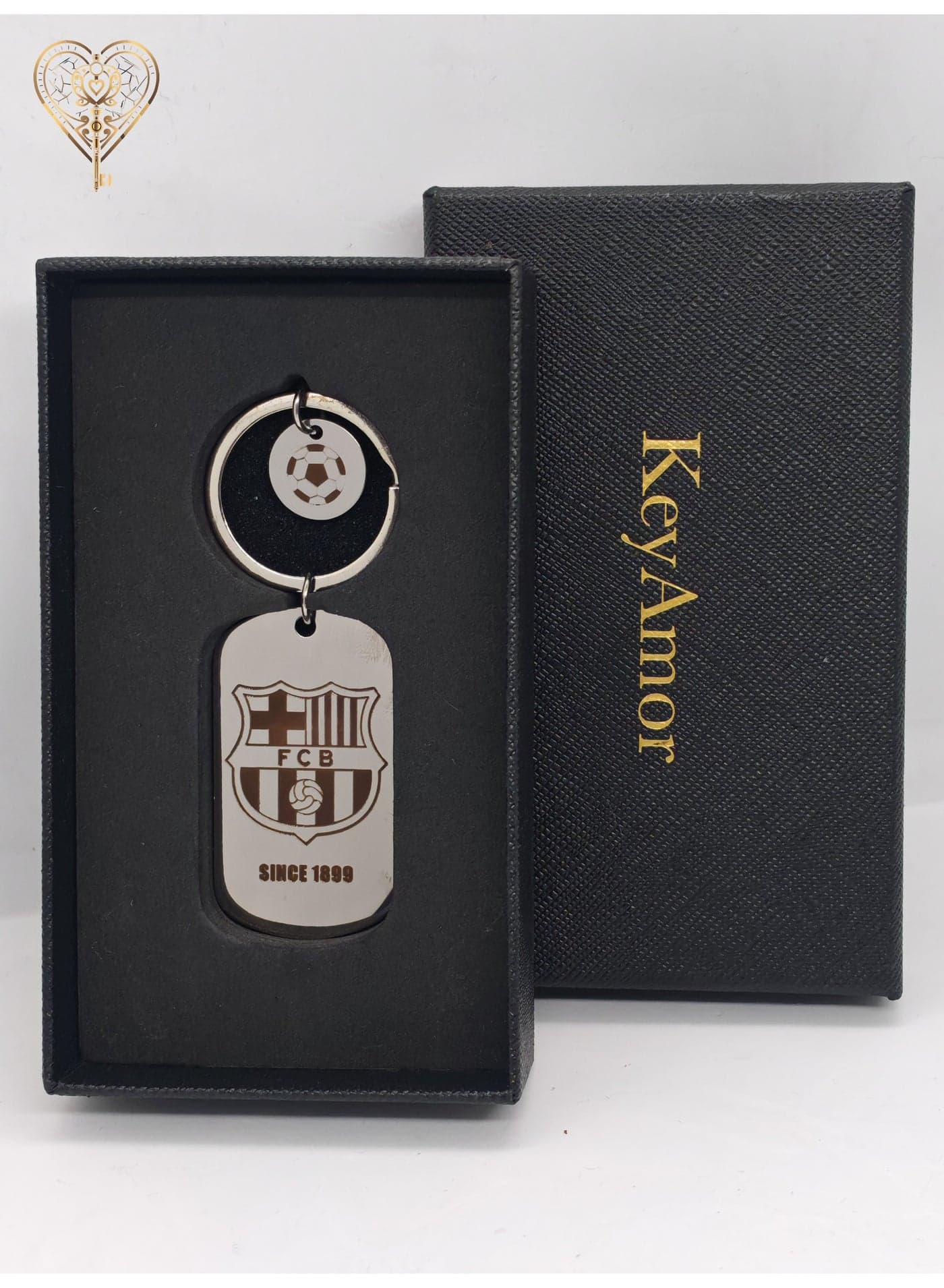 lux Barcelona keychain for Barcelona team fan, comes in fancy gift box which makes it a perfect choice for a special gift