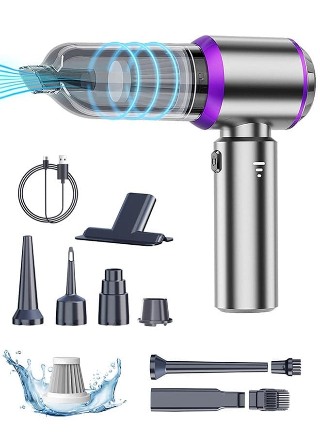 Handheld Car Vacuum Cleaner Cordless Powerful 20000Pa Strong Cyclonic Suction Blowing Brushless Motor Mini Hand Held Portable Rechargeable Lightweight for Pet Hair Vehicle Home Office Purple