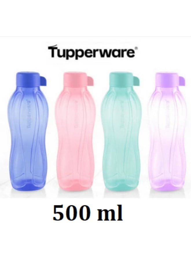 Tupperware Original branded Reusable - Hydration Fridge Bottle - BPA-Free - Leak Proof - Ideal for Gym, Office, Home Sports, Work & School Eco Water Bottle, 500 ML, Image Color -4 piece Set