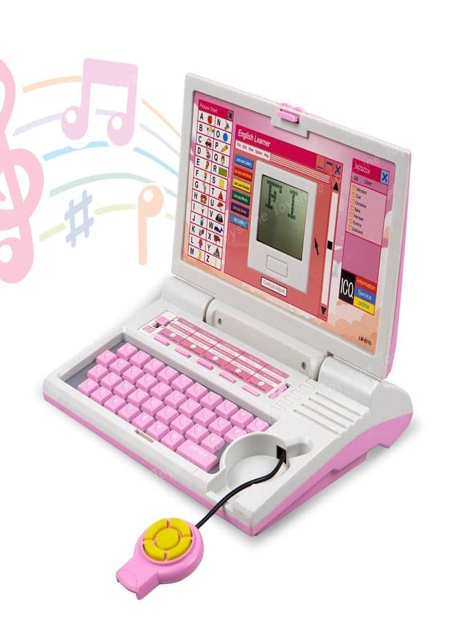 Toyshine Laptop with 20 Activities with Mouse Kids Learning Laptop Educational Toy Boys Girls Toddler Learner Games Music (Pink)