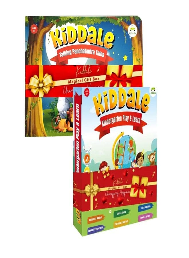 Kiddale ABC 123 Musical Sound Book for Kids with 1 Story Board Book on 16 Panchatantra Tales| Best Gift for 2-5 Years Kids