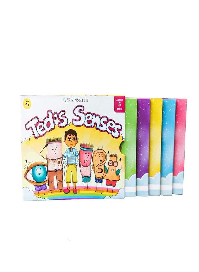 Brainsmith Ted's Senses Storybook Set - 5 Illustrated Books for Kids to Learn About Sense Organs Through Fun Bedtime Stories, Educational and Interactive Early Learning, Gift Set for Children 4+ Years