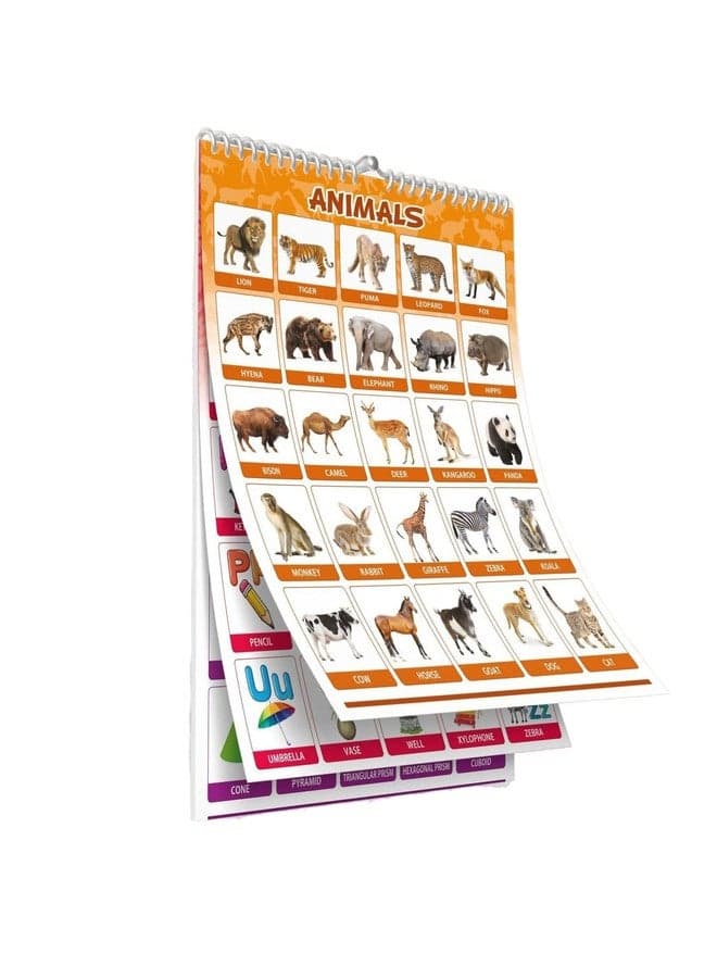 YUIOP - Big Size Kids Educational Charts - 16 Subjects - Double-Sided Laminated - Waterproof - Wiro Bound - Ideal for Learning - Interactive Toy