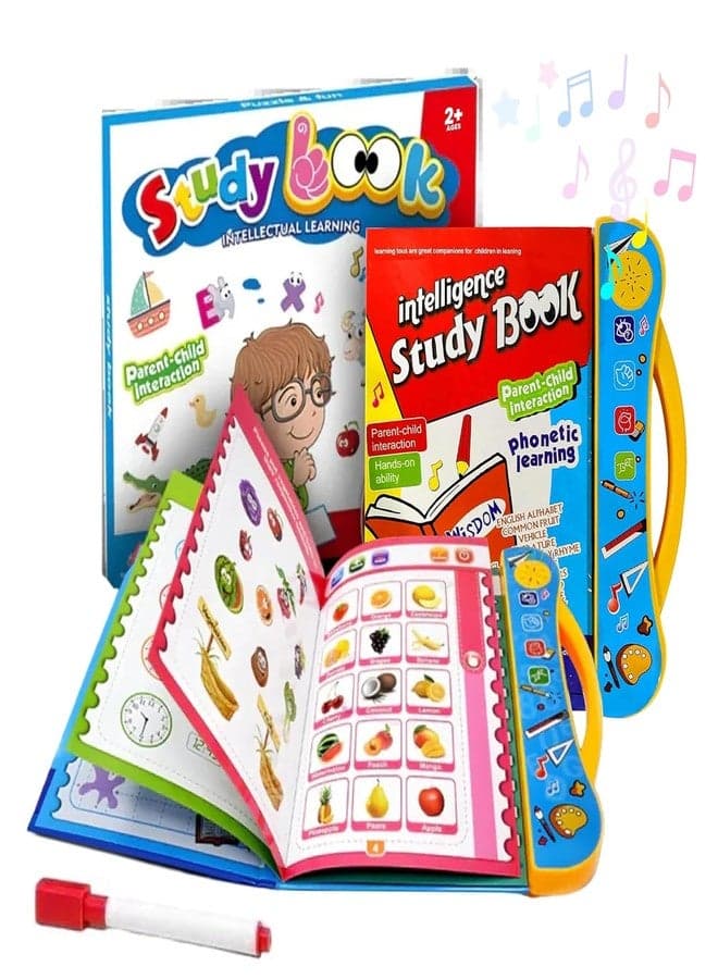 VIVATRA Electronic Educational Musical Phonetic Learning Interactive Children's ABC Letters, Words, Numbers, Shapes, Sound Colorful Talking Book for 0-3 Year Kids