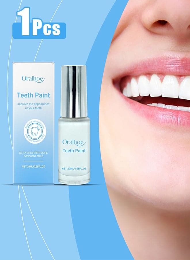 White Tooth Paint,Instant Teeth Whitening Paint,No Streak,Safe,Long Last Tooth Makeup