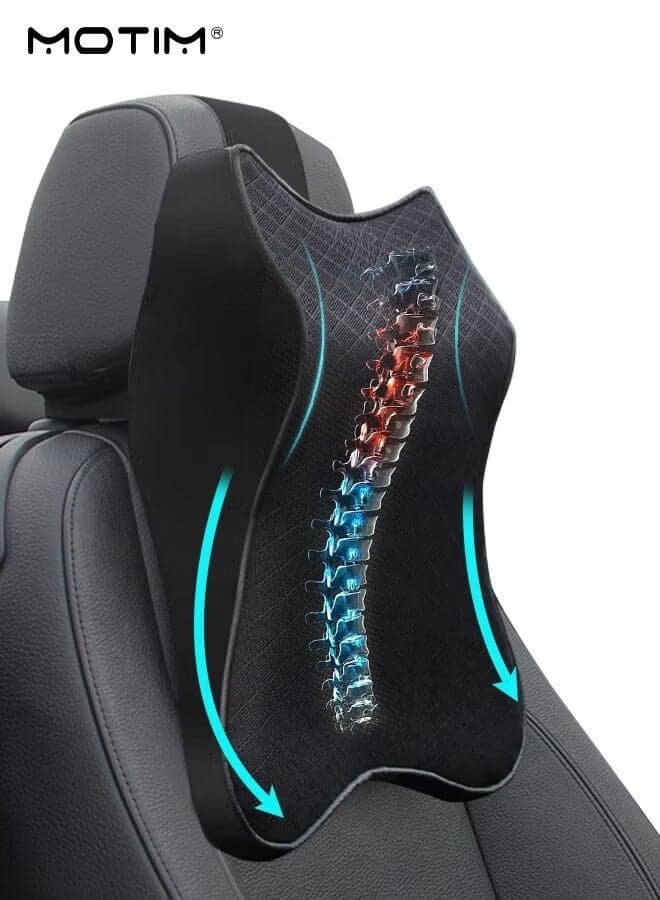 Car Seat Neck Pillows 34*37*22CM, Car Lumbar Support Pillows Headrest Pillow Car Cushion, Memory Foam Breathable Cushion, Neck Pain Relieve and Cervical Support for Office and Gaming Chair