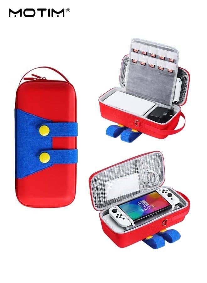 Switch Carrying Case Bundle Compatible with Nintendo Switch/OLED Model, Large Capacity, Shockproof Hard Shell Portable Travel Case, Switch Carry Bag with Card Holders