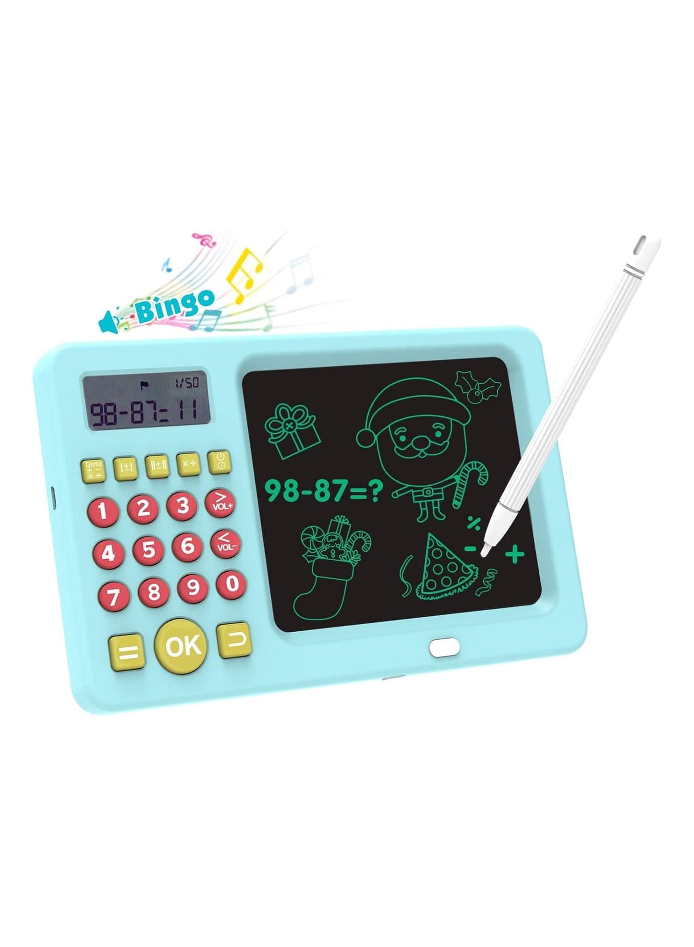LCD Writing Tablet Toy for Kids Math Games for Kids 6-8, Electronic Math Games Toys for Learning Math, Birthday Gifts for Boys Girls (Blue)