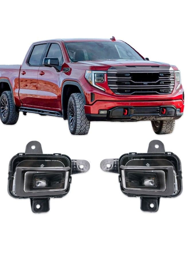 DLAA Pack of 2 Front GM9031-LED Fog Lamp with Black Cover & Wires Suitable for Sierra 2023-ON | 1 Year International Warranty