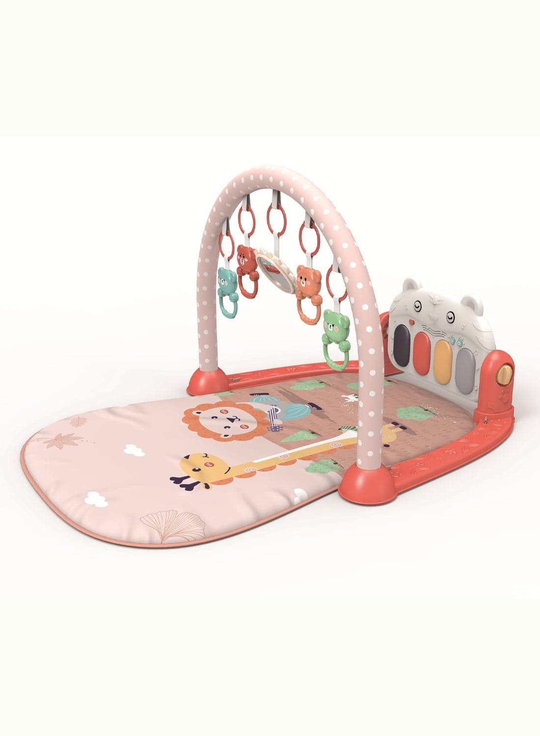 Baby Gyms Play Mats Non-Toxic Musical Piano Play Indoor Mat Center With Melodies Rattle For Kids Multicolour Musical Activity Center Kick Play Piano Gym Tummy Time Padded Mat for Newborn Toddler