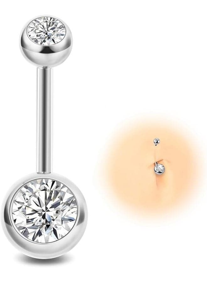 G23 titanium alloy navel stud, 100% nickel- and lead-free, hypoallergenic and corrosion-resistant, suitable for new piercings and sensitive skin. Ultra-lightweight material is half the weight of steel, comfortable to wear for long periods, and can be worn while sleeping. Claw-set zirconia sparkles and catches the eye, standard 14G size stays secure and doesn't slip. Perfect for swimwear and everyday outfits, balancing healing safety with personal style, a top choice for piercing enthusiasts.