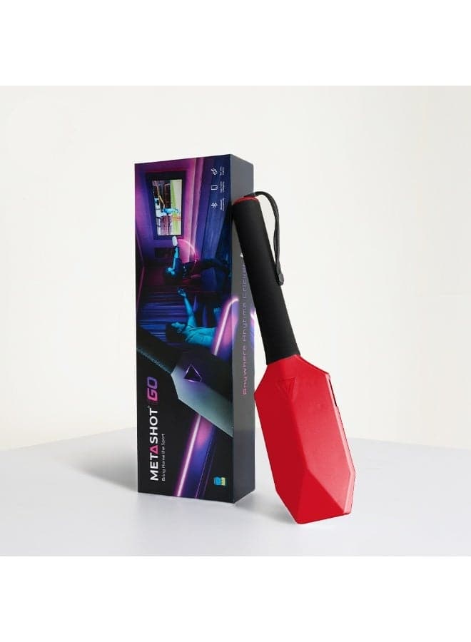 MetaShot Go Smart Cricket Bat Game with Universal MHL TV Connector & VIP Digital Pass | Motion Sensor Cricket Gaming Bat | Bluetooth App | Play on TV & Mobile -Red