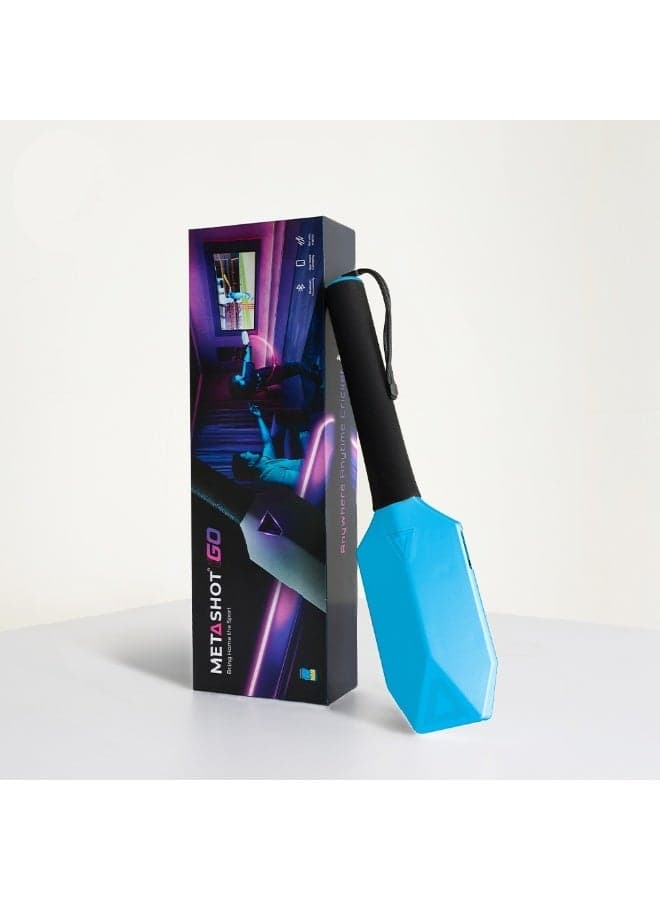 MetaShot Go Smart Cricket Bat Game with Universal MHL TV Connector & VIP Digital Pass | Motion Sensor Cricket Gaming Bat | Bluetooth App | Play on TV & Mobile -Blue