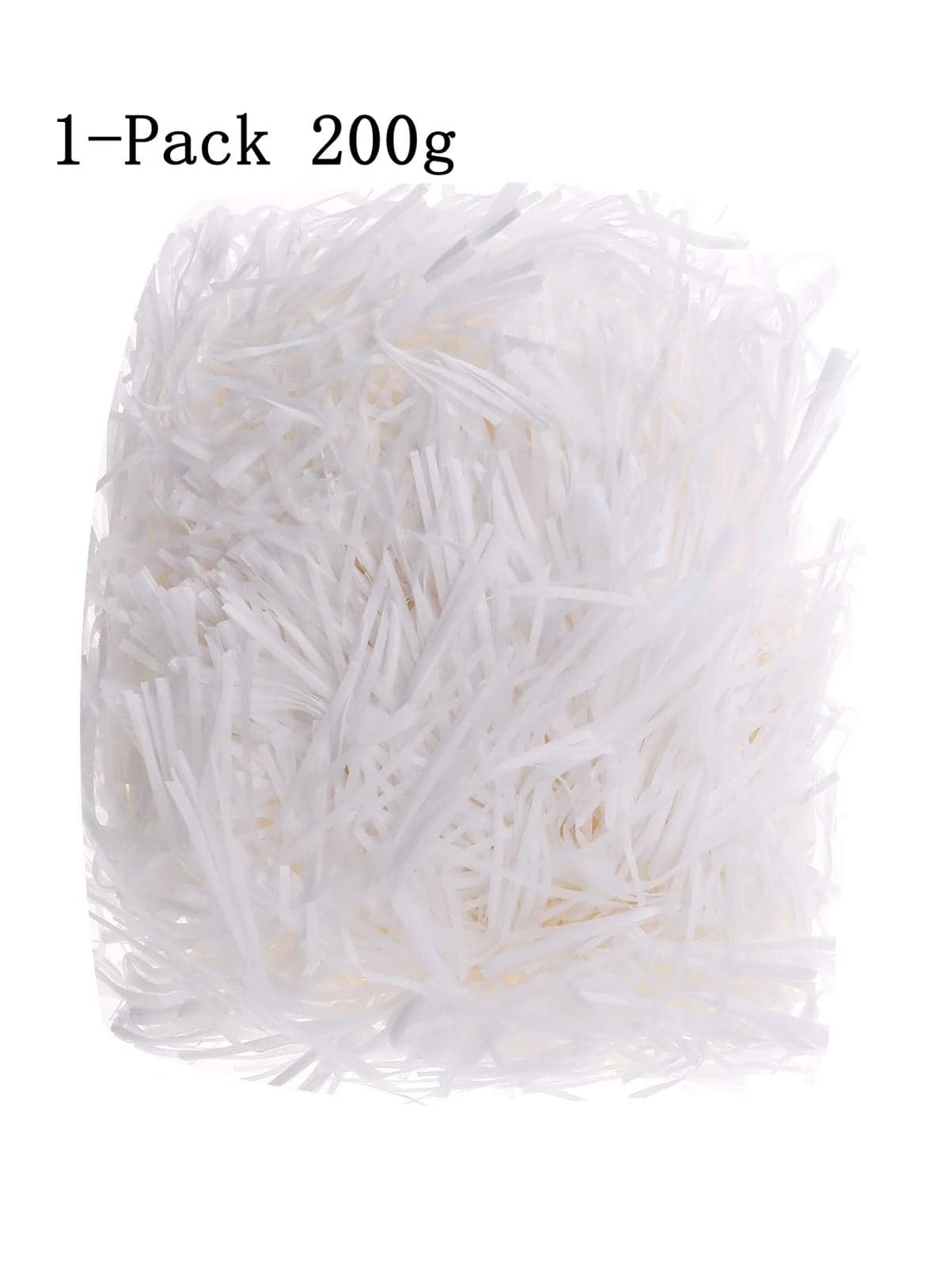 1-Pack 200g Shredded Paper for Gift Box, Shreds Strands Eco-friendly Shredded Crinkle Confetti Crinkle Cut Paper Filling for Hamper Gift Box Filling (White)
