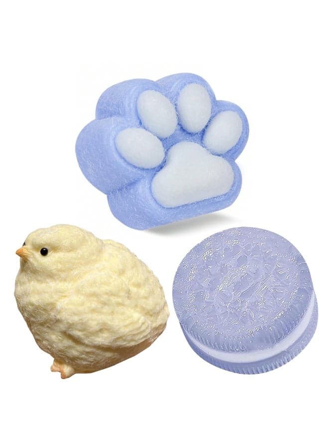 Taba Squishy Toy Set – 1 Chick, 1 Paw, 1 cookie Soft Stress Relief Squishy Toys for Kids and Adults Cute & Fun for Play, Collection, and Gift Perfect Squishy Toys for Bedroom, Home, and Office