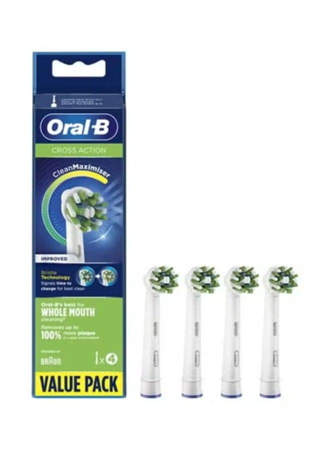 4-Piece Cross Action Replacement Brush Heads White