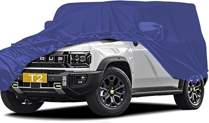 Car Cover for Jetour T2 – Custom Fit 210D Layered SUV Cover, Waterproof, UV Protection, Scratch Resistant, All-Weather Outdoor & Indoor Protection for Automobiles BLUE