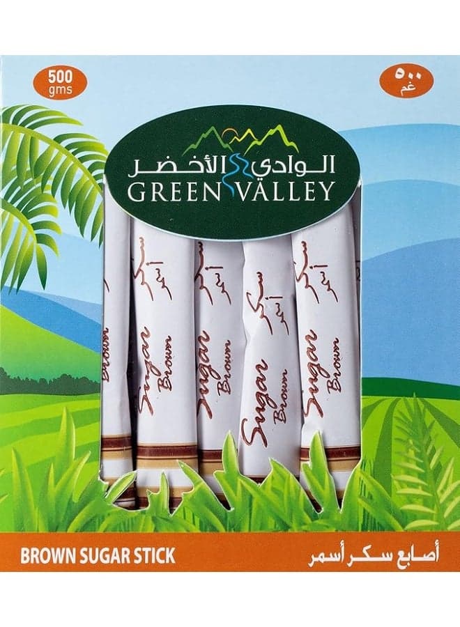 Green Valley Brown Sugar Sachet Sticks 500 g – Natural Sweetness, Convenient Single-Serve Pack