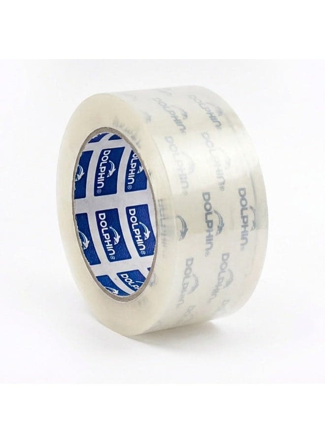 Dolphin Super Clear Packing Tape 48 mm × 100 Yards – Strong Transparent Adhesive Tape for Heavy-Duty Packaging, Sealing & Shipping