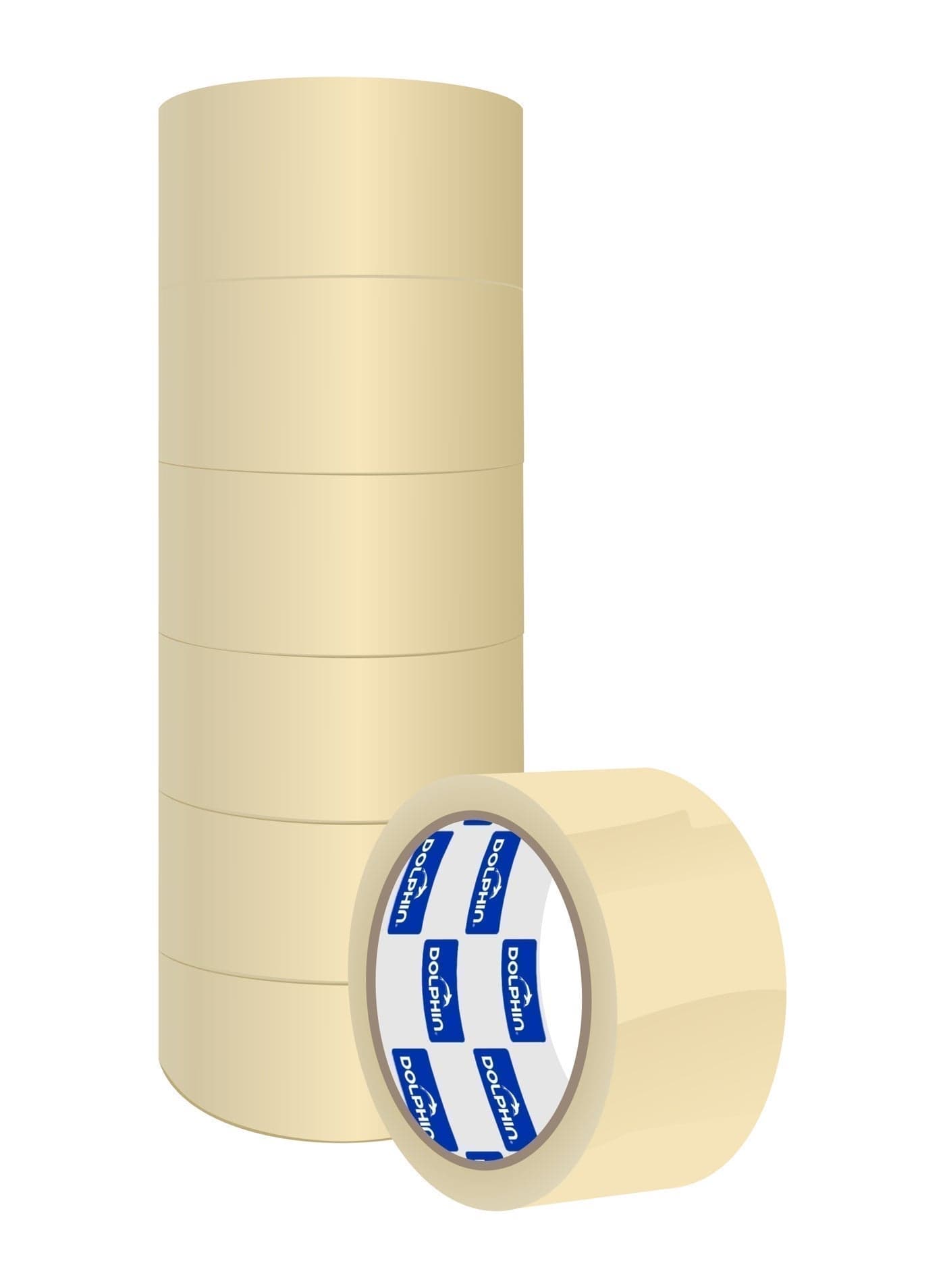 Dolphin Masking Tape 2 Inch × 20 Yards, Pack of 6, General Purpose for Painting Craft & Home
