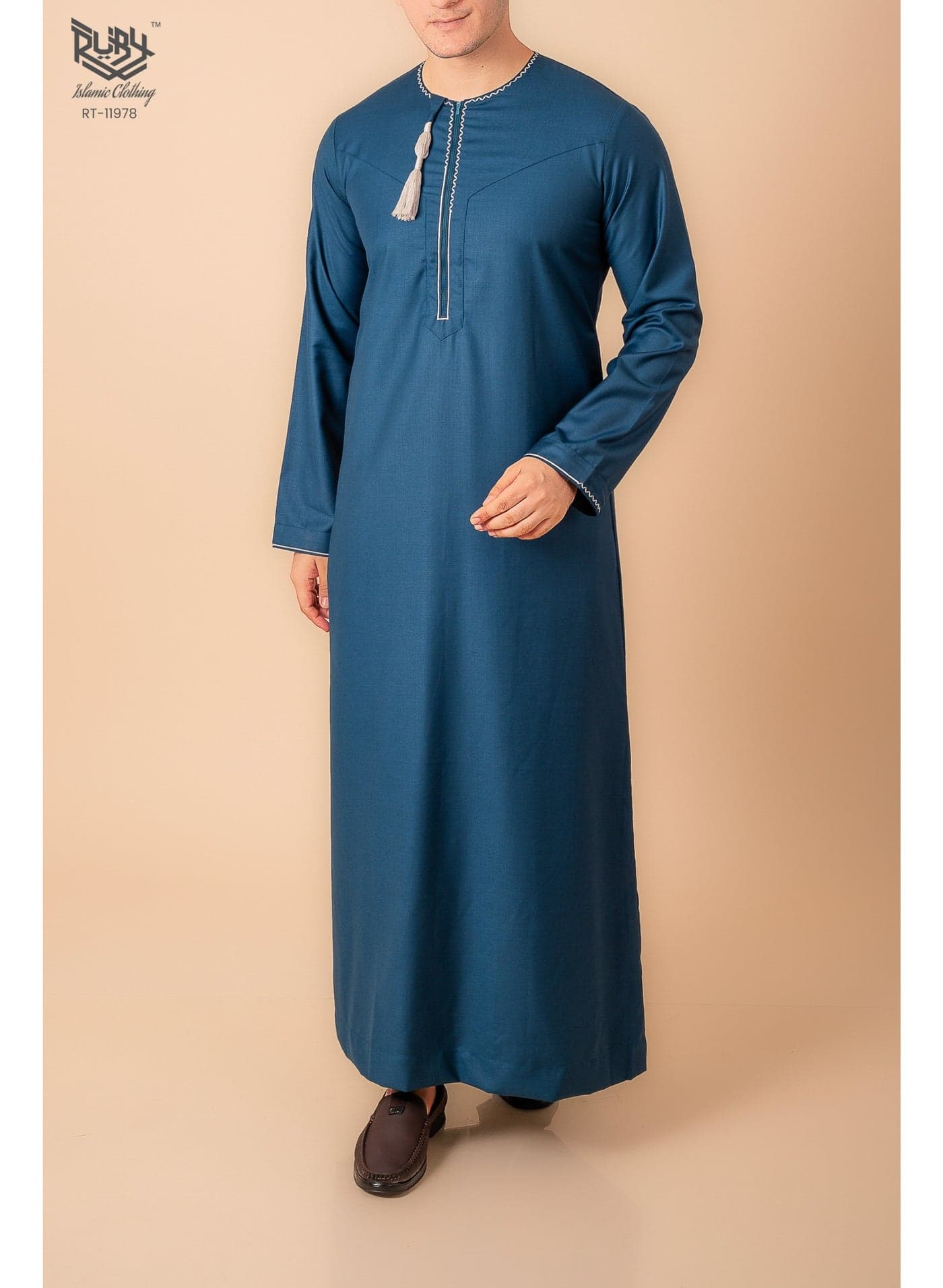 Omani/Emirati Dishdasha – Men's Omani/Emirati Style Thobe Kandura Classic - Full-Length Long Sleeve Islamic Jubbah