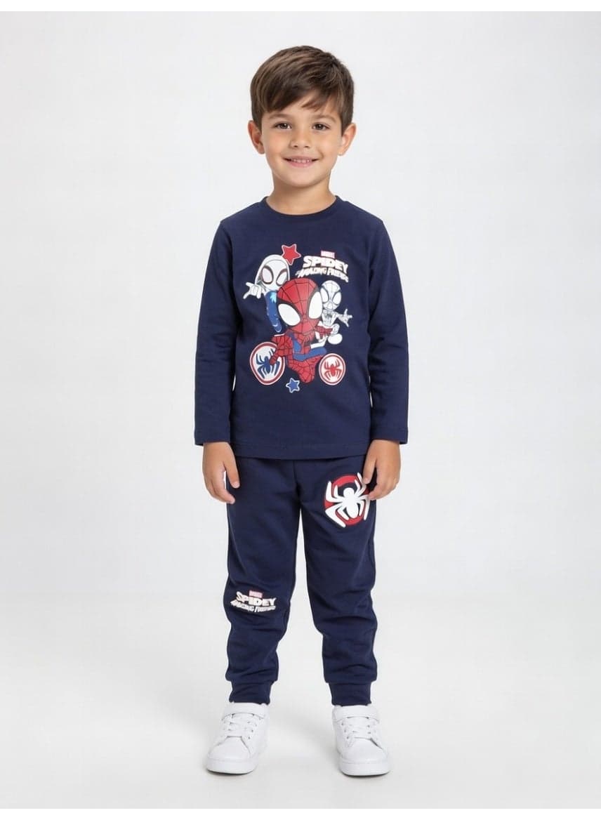 Spiderman | Boys Long Sleeve T-Shirt & Pant Set | Navy