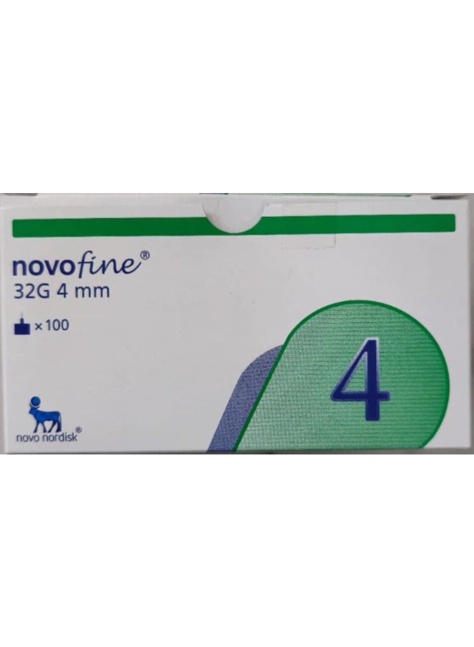 NovoFine Insulin Pen Needles 32G 4mm Ultra Thin Painless Injection Pack of 100 Diabetes Care
