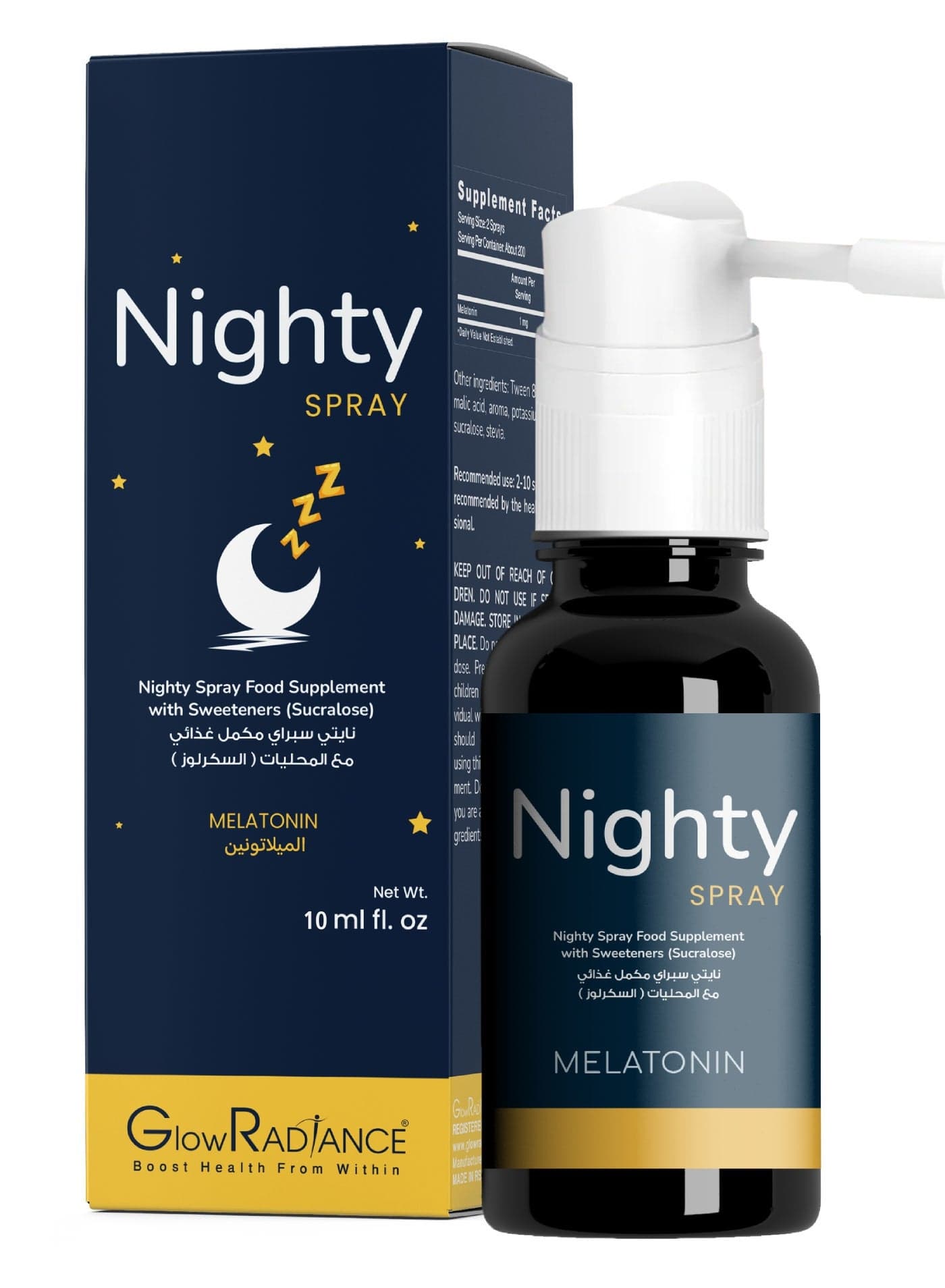 GlowRadiance Nighty Spray Melatonin 10ml sleep spray night spray