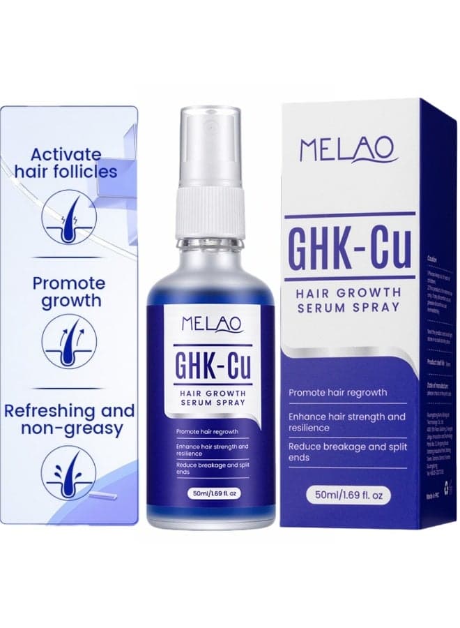 GHK-CU Copper Peptide Hair Growth Essence Spray | Activates Hair Follicles, Promotes Hair Growth, Strengthens Hair Roots, and Prevents Hair Loss; Suitable for Both Men and Women 50ml