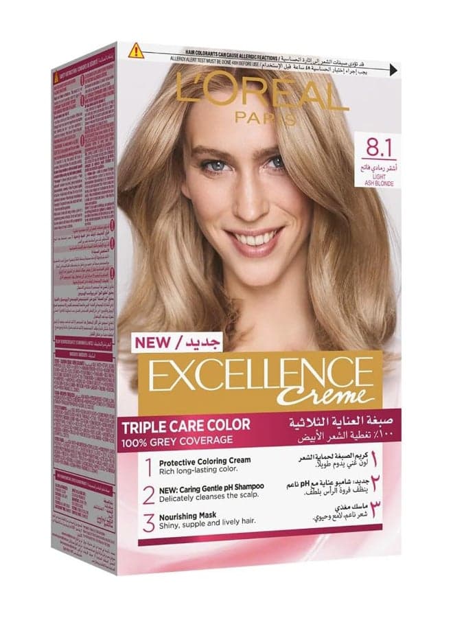 Excellence Creme Hair Color 8.1 Light Ash Blonde 18.6 centimeter