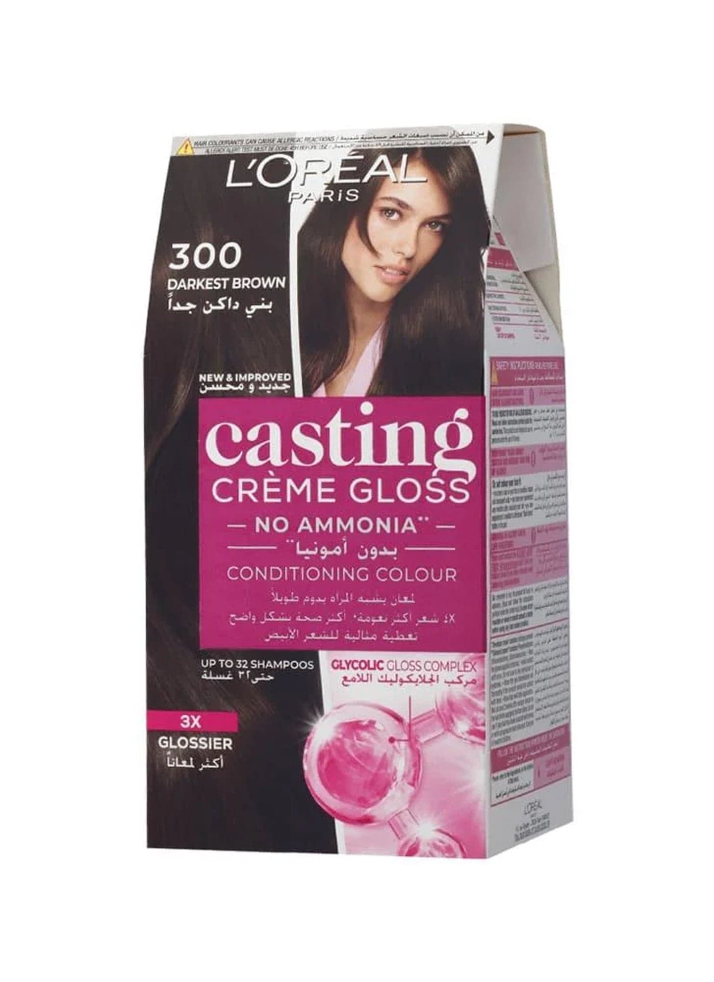 Loreal Paris Casting Creme Gloss No Ammonia Hair Colour, Darkest Brown 180ml
