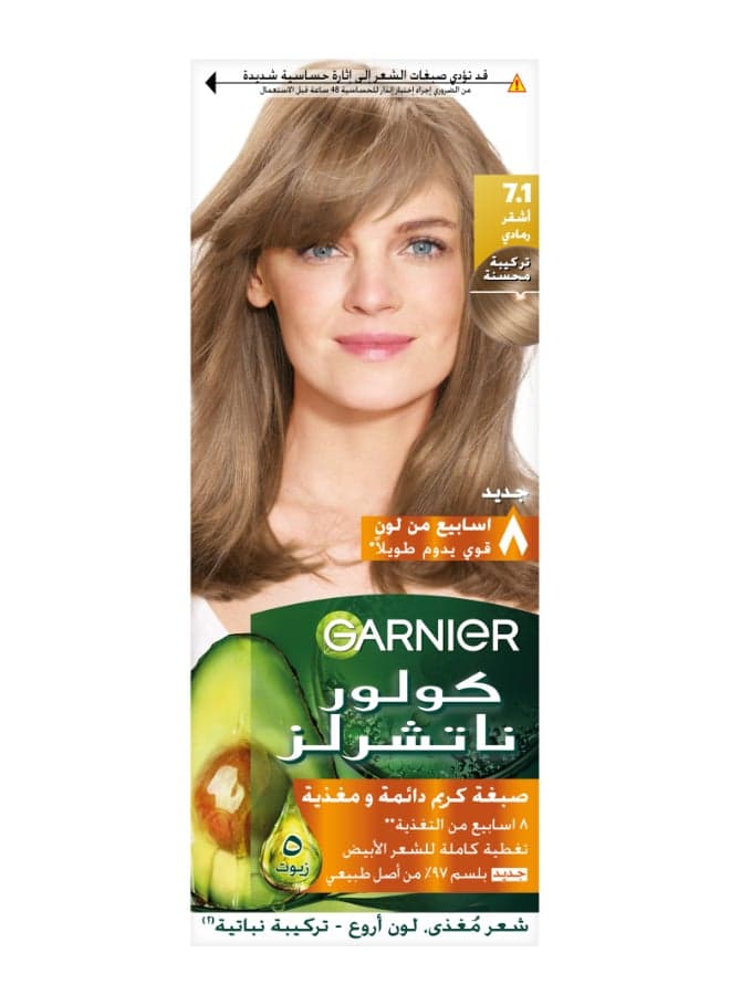 Color Naturals Nourishing Permanent Hair Color, Natural Long-Lasting Shiny Color, 7.1 - Ash Blonde 7.1 Ash Blonde 112ml