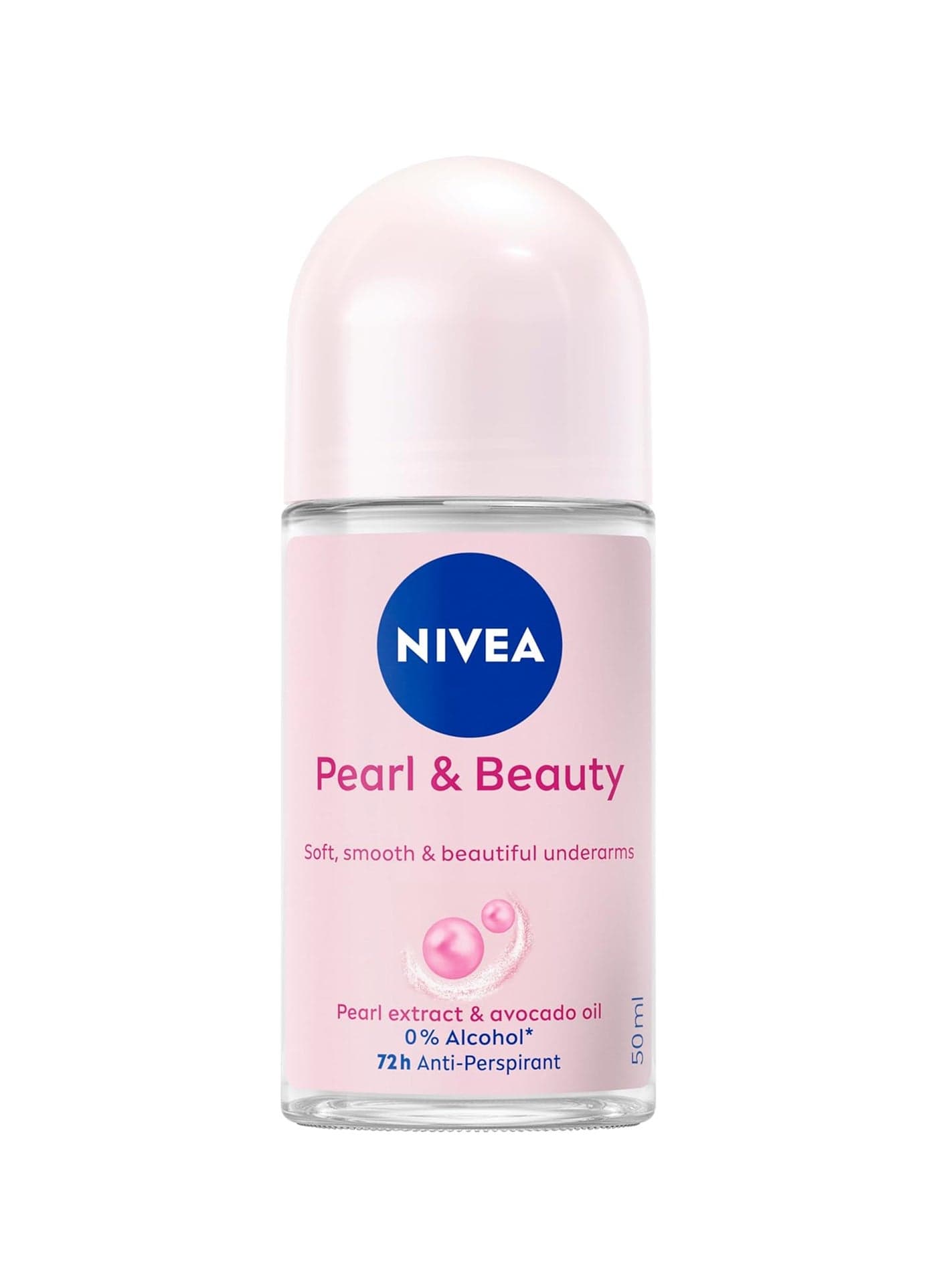 Pearl And Beauty Antiperspirant Deodorant For Women Soft And Smooth 72H Active Protection Pearl Extract And Avocado Oil Roll On pink 50ml