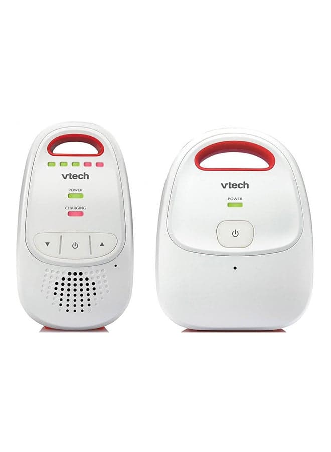 Baby BM1000 Digital Audio Baby Monitor, White/Red | Long 300M Range, 5 Volume Levels, Crystal Clear Sound, DECT Digital Technology 14 Hours Battery Life