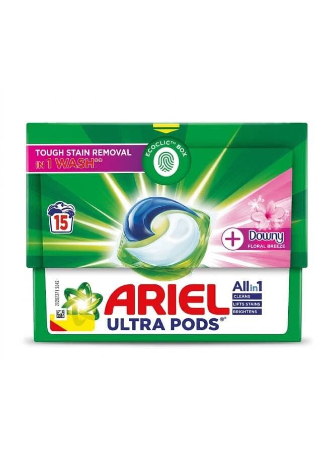 Floral Breeze All-In-1 Pods, Laundry Detergent Capsules, 15 Count 286.5grams