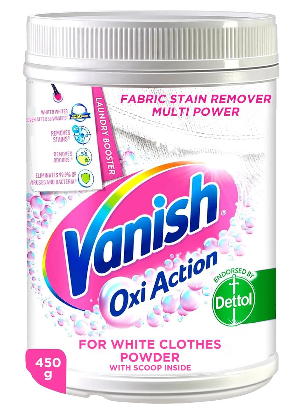 Stain Remover Oxi Action Powder Crystal White 450grams