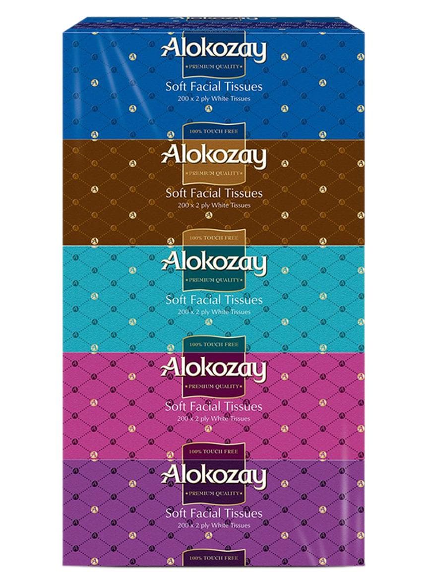 Soft Facial Tissues 200 x 2Ply White Tissue, Pack of 5