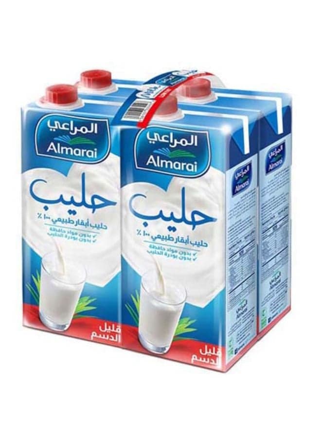 Long Life Milk Low Fat Plain 1Liters Pack of 4