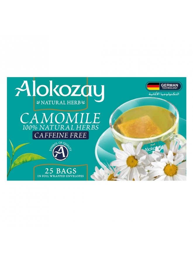 Natural Herbal Chamomile Tea 25 Tea Bags 30.0grams