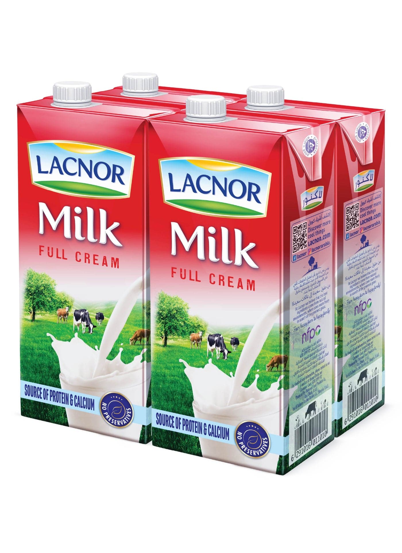 Long Life Milk Full Cream Plain 1Liters Pack of 4
