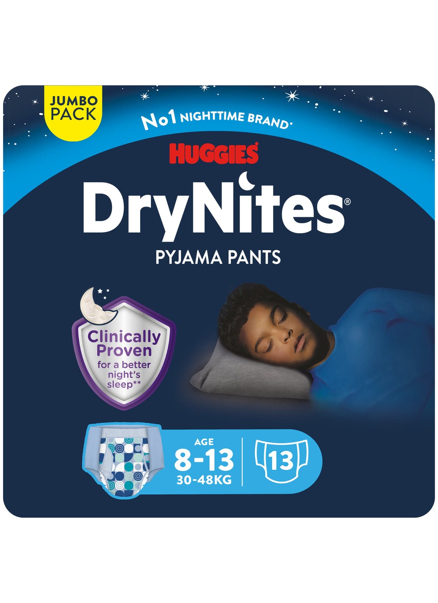 DryNites Bed Wetting Pants, 8-13 years, Boys, 30-48 kg, Value Pack, 13 Pants
