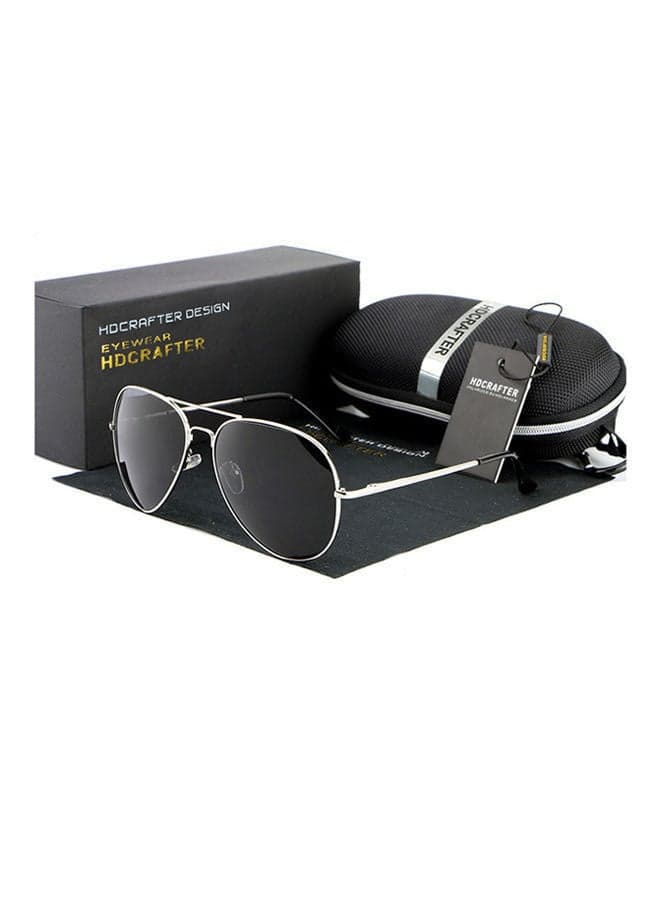 Men's Full Rim Polarized UV400 Aviator Frame Sunglasses - Lens Size: 61 mm