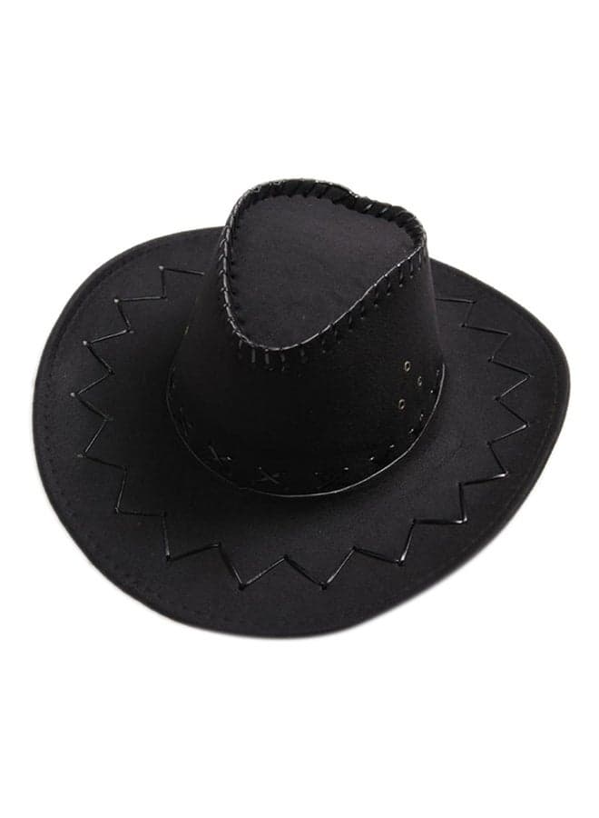 Cowboy Style Stitched Hat Black