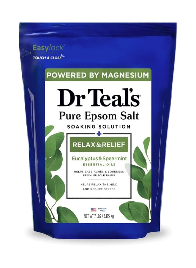 Eucalyptus & Spearmint Epsom Salt Soaking Solution for Relax & Relief - Eases Aches & Muscle Pains, Relieves the Mind 450grams